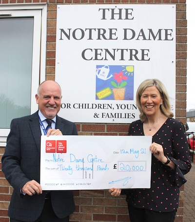 Notre Dame Centre cheque
