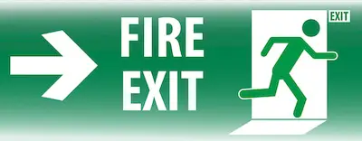 Fire exit emergency signage