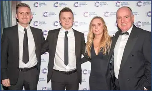 Paul Connelly and family at Business Beats Cancer Charity event
