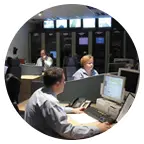 people working at computers in office