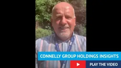 Photo of Paul Connelly smiling at the camera with text Connelly Group holdings insights, play the video.