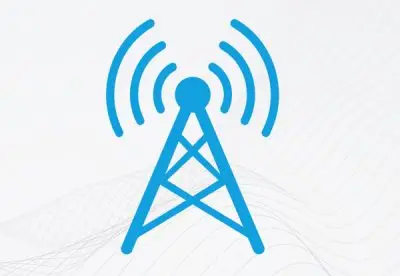 blue outline graphic of transmitting pylon