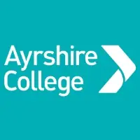 Ayrshire College logo, a green-blue box with Ayrshire College in white text and stylised arrow pointing right.