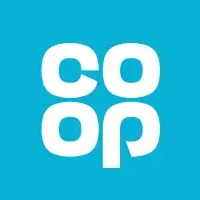 Co-op logo, a blue box with Co-op in white lowercase.