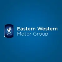 Eastern Western Motor Group logo, dark blue box with image of weathervane and Eastern Western Motor Group in white text.