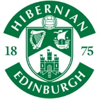 Hibernian FC football badge, a green and white coat of arms featuring a football, a harp, a ship and a castle.
