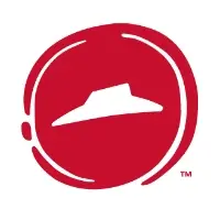 Pizza Hut logo, a red circle with a white wide-brimmed hat in the middle.