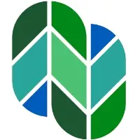 Scottish Forestry logo, two stylised, overlapping leaf shapes in varying green and blue colours.