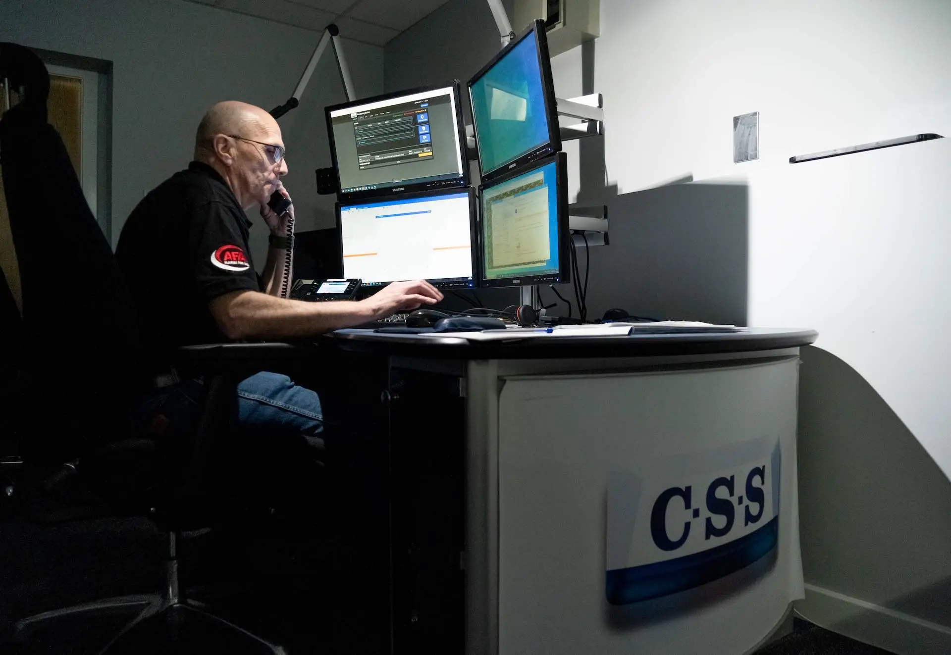 ARC staff monitoring CCTV systems for homes