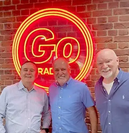 Paul Connelly photo with Go Radio Business Show presenters Sir Tom Hunter and Lord Willie Haughey. Paul Connelly a guest on the Go Radio Business Show, giving an insight into the early days of the CSS journey as we approach our fortieth year in business.