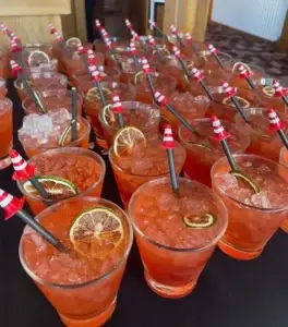 table of cocktails at the Sportsmans Dinner event