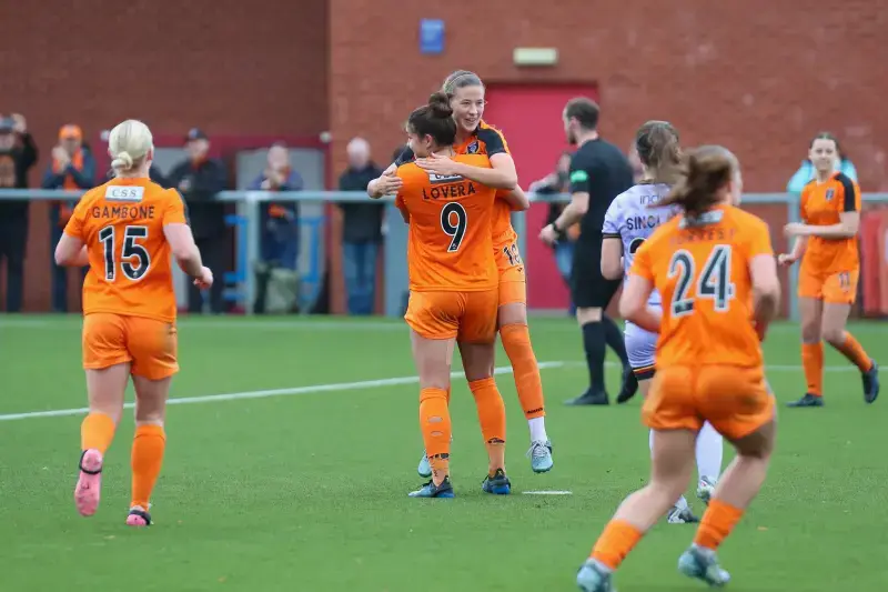 CSS sponsors Glasgow City FC - players hug on the pitch at the Glasgow City versus Partick Thistle game 3rd November 2024