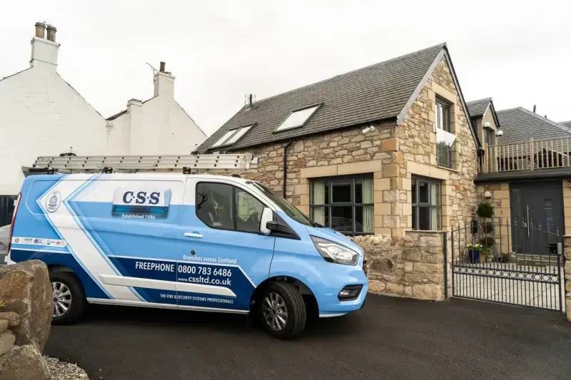CSS van outside house