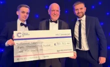 Paul Connelly with sons Lewis (left) and Callum (right) at Business Beats Cancer Glasgow 2025